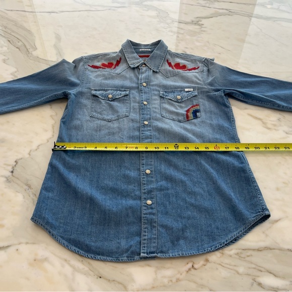 MOTHER DENIM SURF GIRL SCHOOL DISTRESSED SHIRT SIZE MEDIUM NWOTS! - Picture 11 of 17